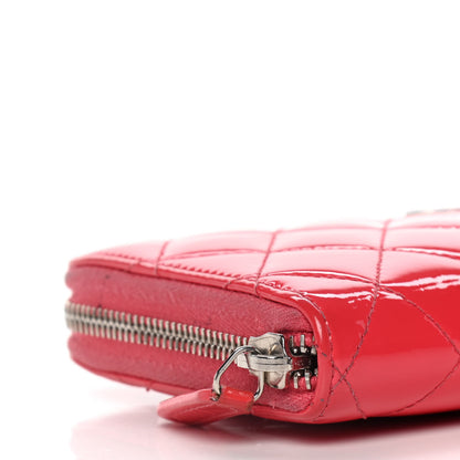 Chanel Patent Quilted Large Gusset Zip Around Wallet Red 10 of 17