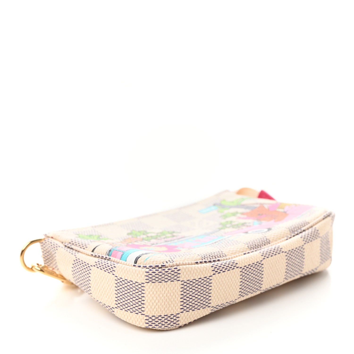 Louis Vuitton Damier Azur 2021 Christmas Animation Hollywood Mini Pochette Accessories Fuchsia 4 of 8