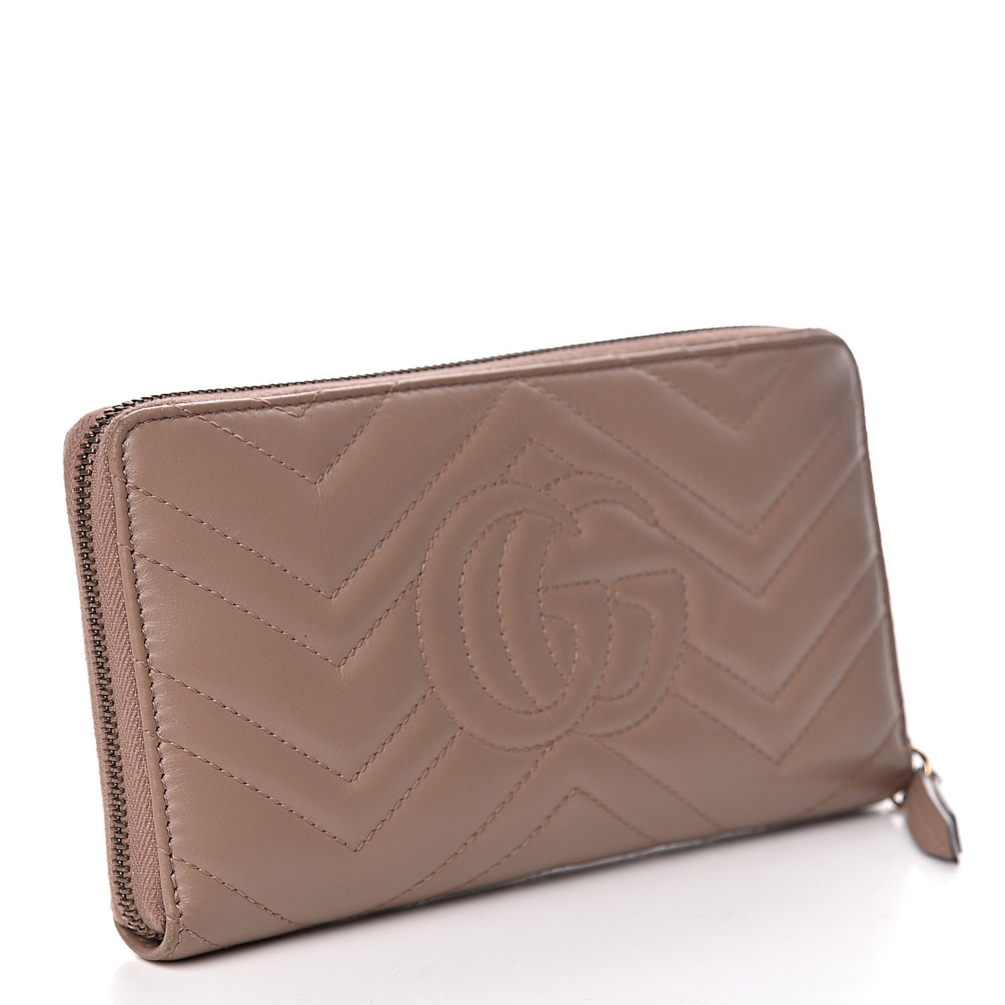 Calfskin Matelasse GG Marmont Zip Around Organizer Wallet Porcelain Rose