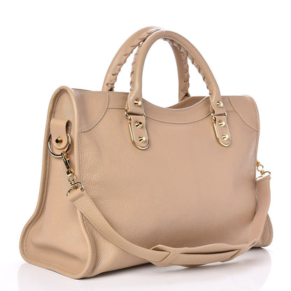 Balenciaga Shiny Goatskin Gold Metallic Edge Hardware City Beige Sahara 3 of 7