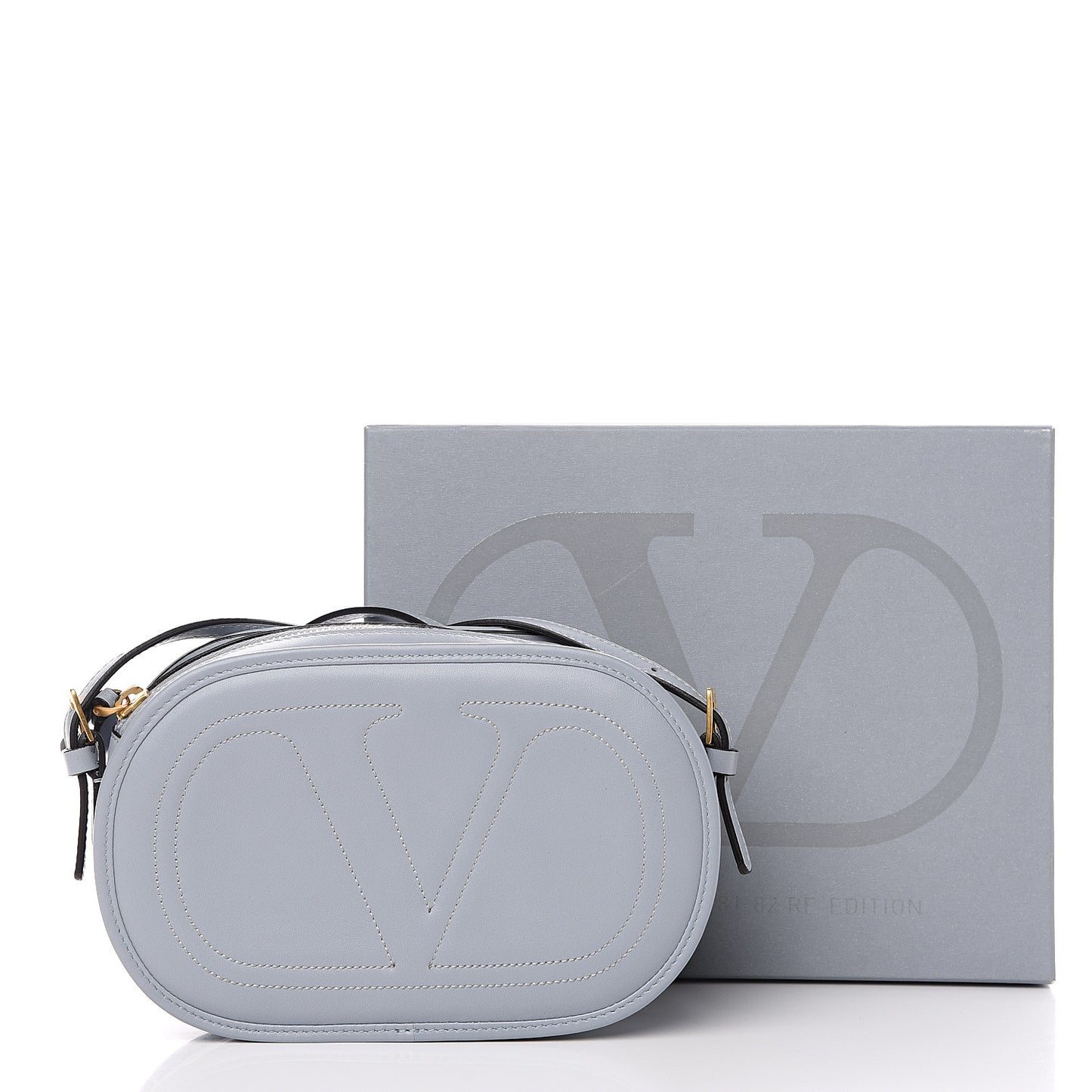 Vitello Small Logo Go Crossbody Bag Water Sky