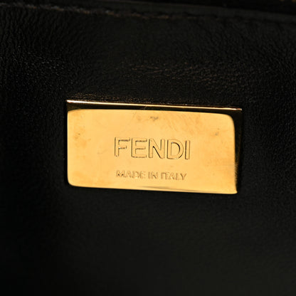 Fendi Shearling Nappa Macro FF 1974 Mini Peekaboo Iconic Satchel Tobacco Black 7 of 11