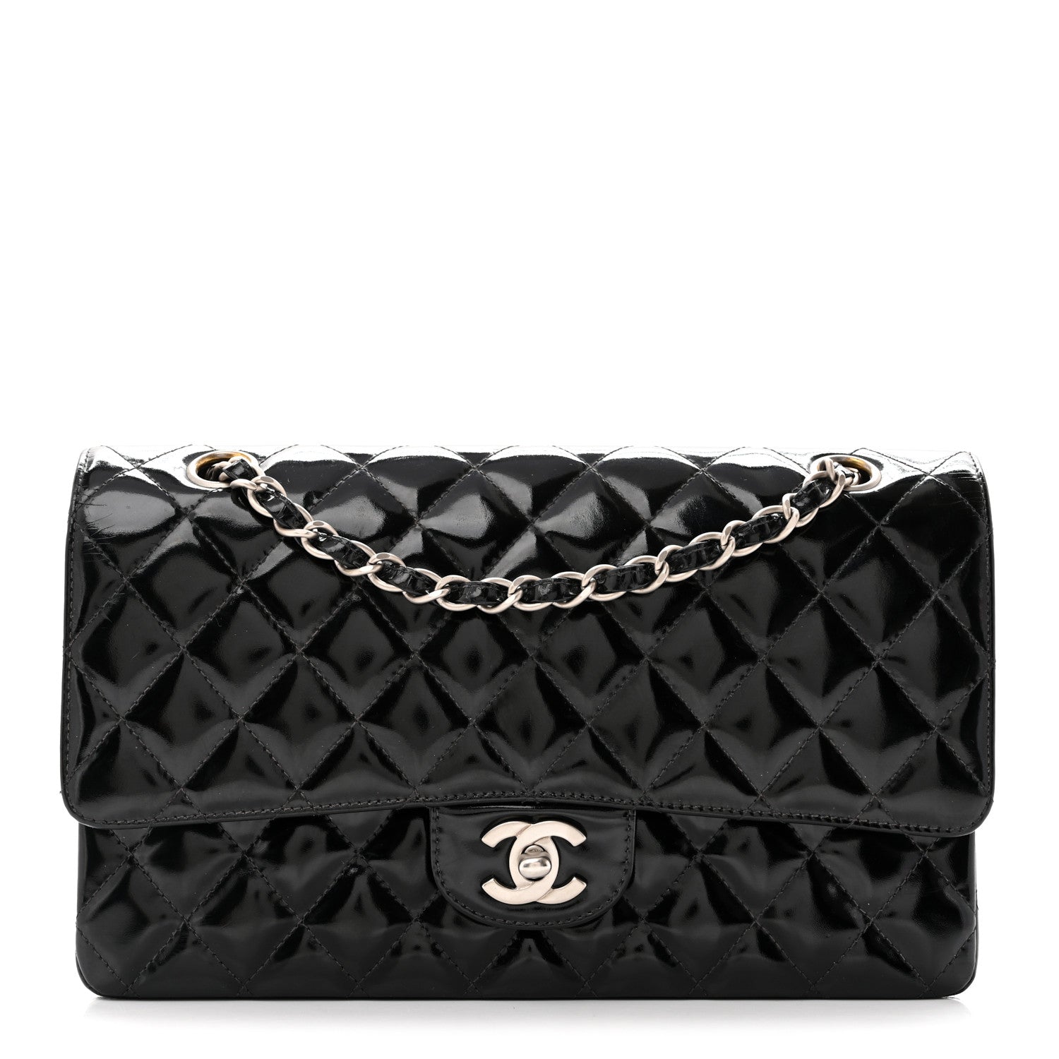 Chanel Patent Quilted Medium Double Flap Black 1 of 10