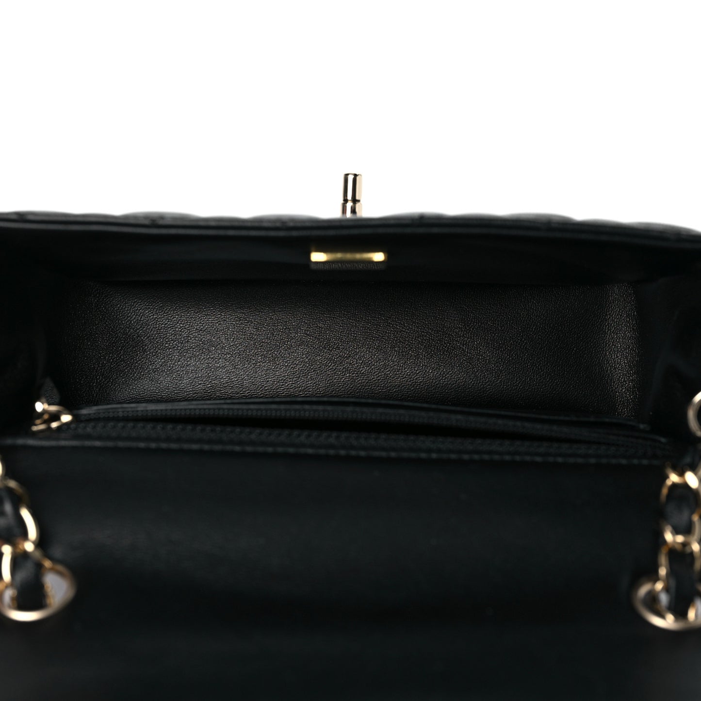 Lambskin Quilted Mini Rectangular Flap Black