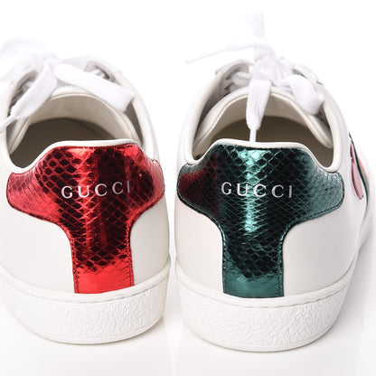 Gucci Calfskin Ayers Web Heart Embroidered Ace Sneakers 38.5 White 9 of 12