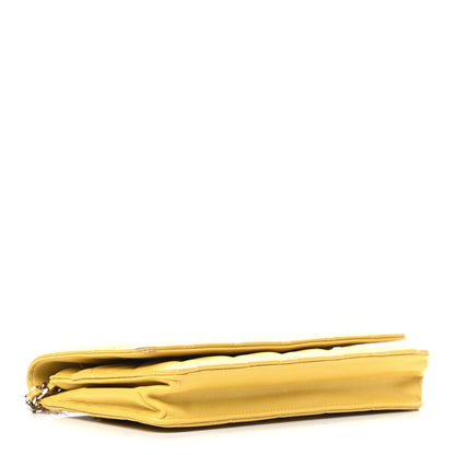 Chanel Lambskin Quilted Wallet on Chain WOC Yellow 4 of 10