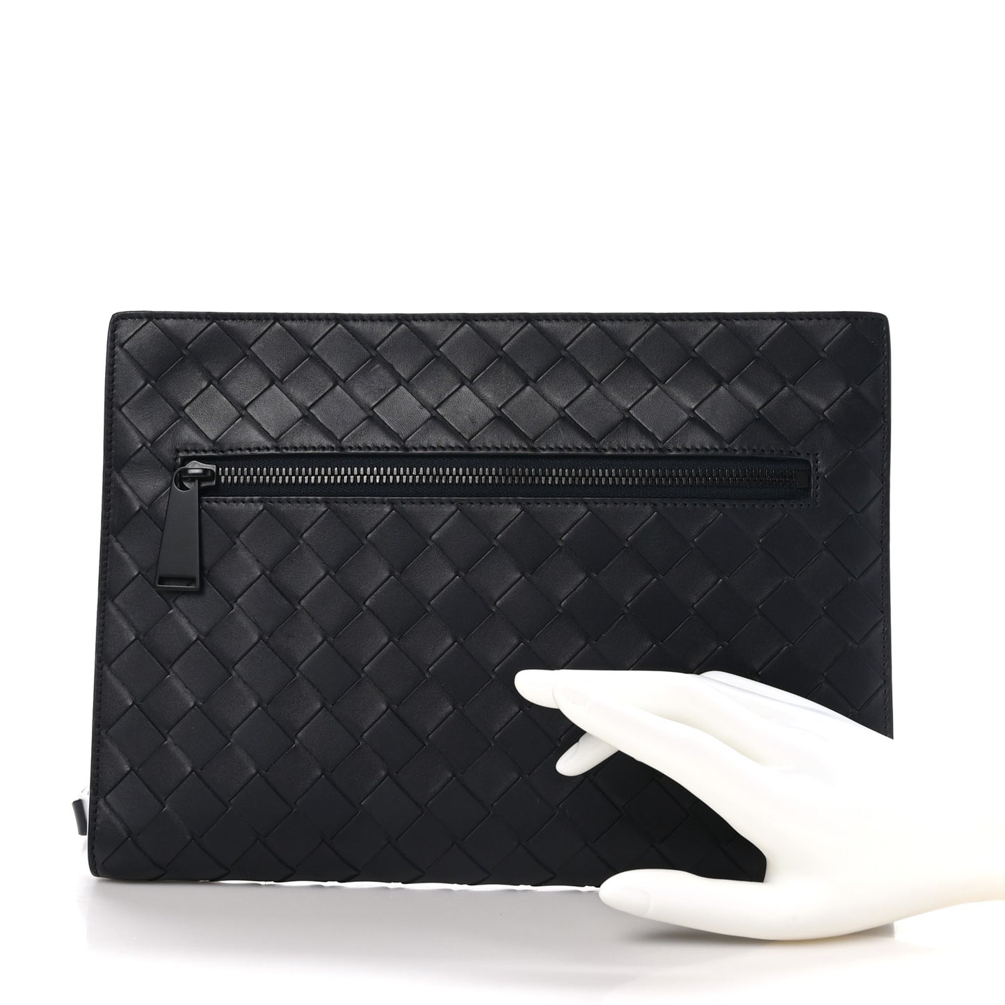 Calfskin Intrecciato Document Case Black