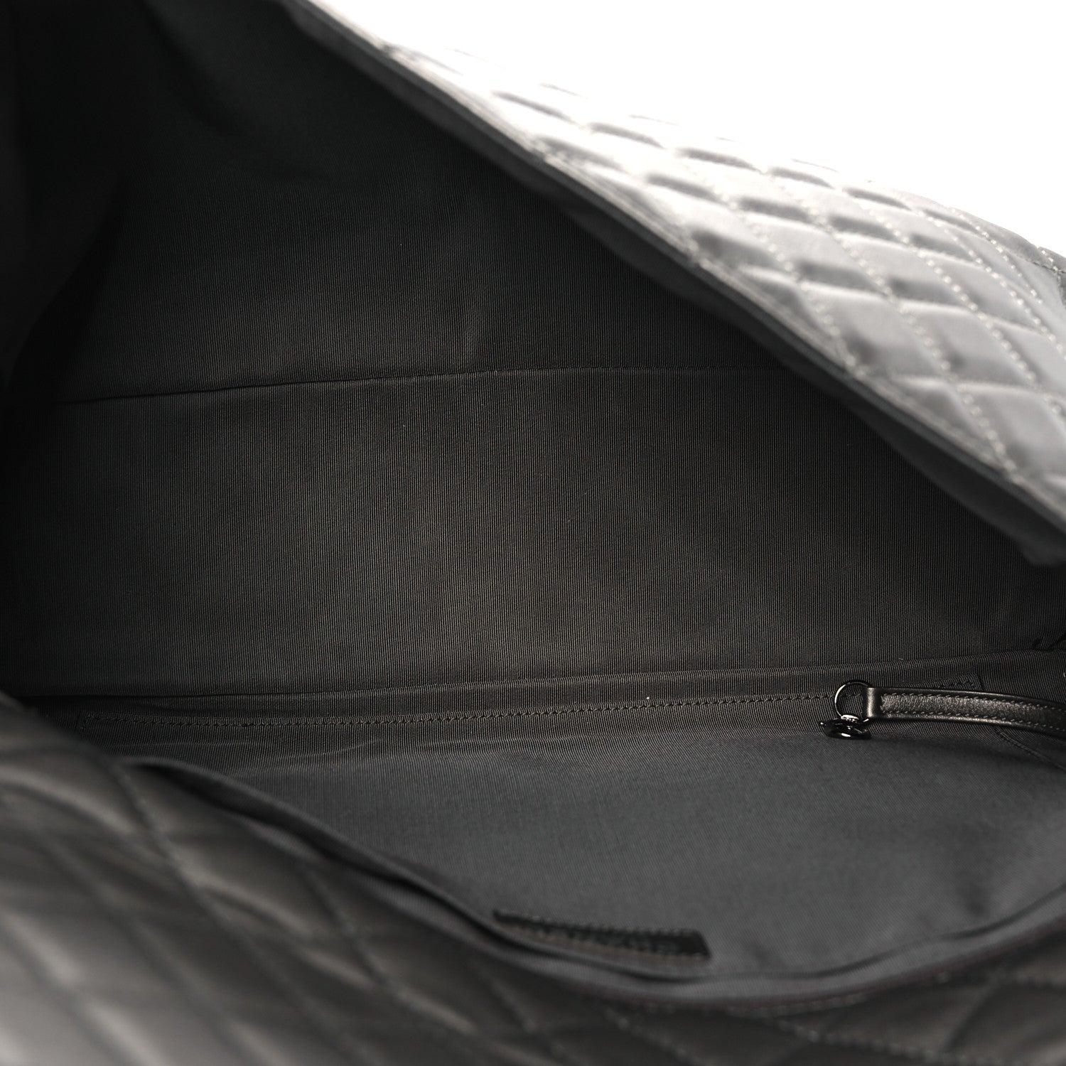 Chanel Metallic Lambskin Quilted XXL Travel Flap Bag Dark Grey