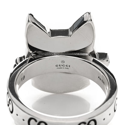 Gucci Sterling Silver Enamel Bosco Ring 59 8.75 3 of 4