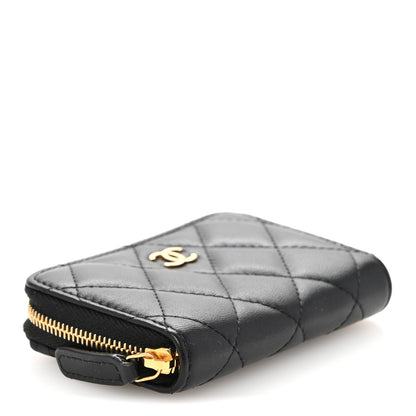 Chanel Lambskin Quilted Zip Coin Purse Black 4 of 9