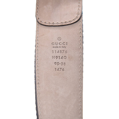 Gucci Calfskin Web Interlocking G Belt 95 38 Light Blue 3 of 5