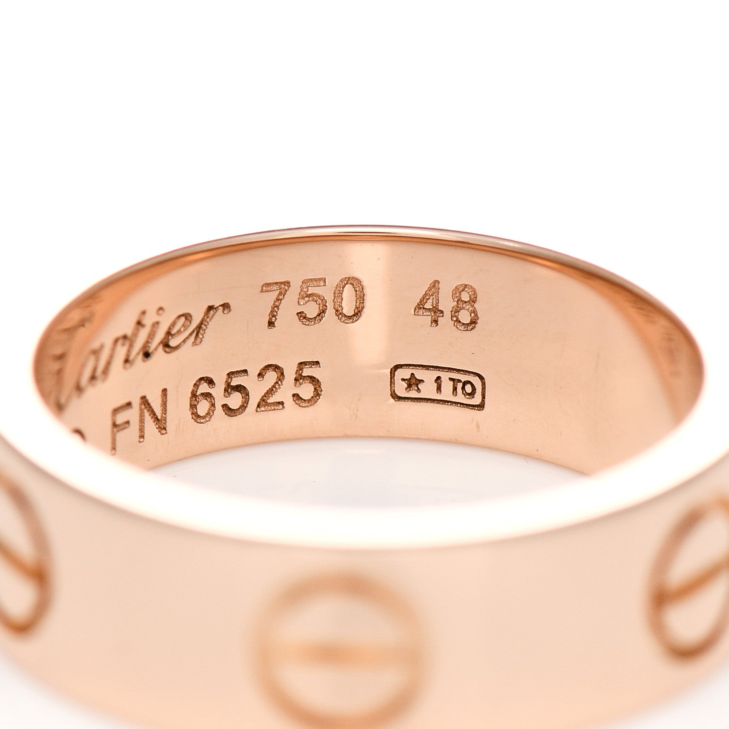 Cartier 18K Pink Gold 5.5mm LOVE Ring 48 4.5 5 of 5