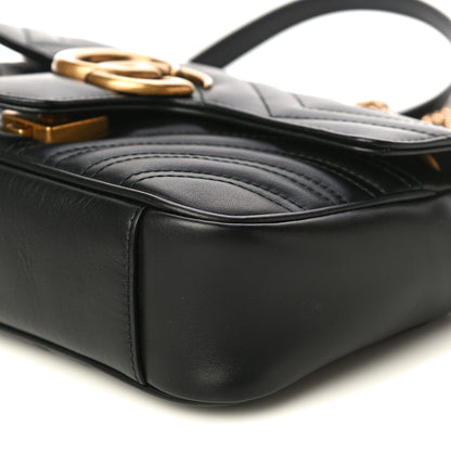 Gucci Calfskin Matelasse Mini GG Marmont Shoulder Bag Black 11 of 11
