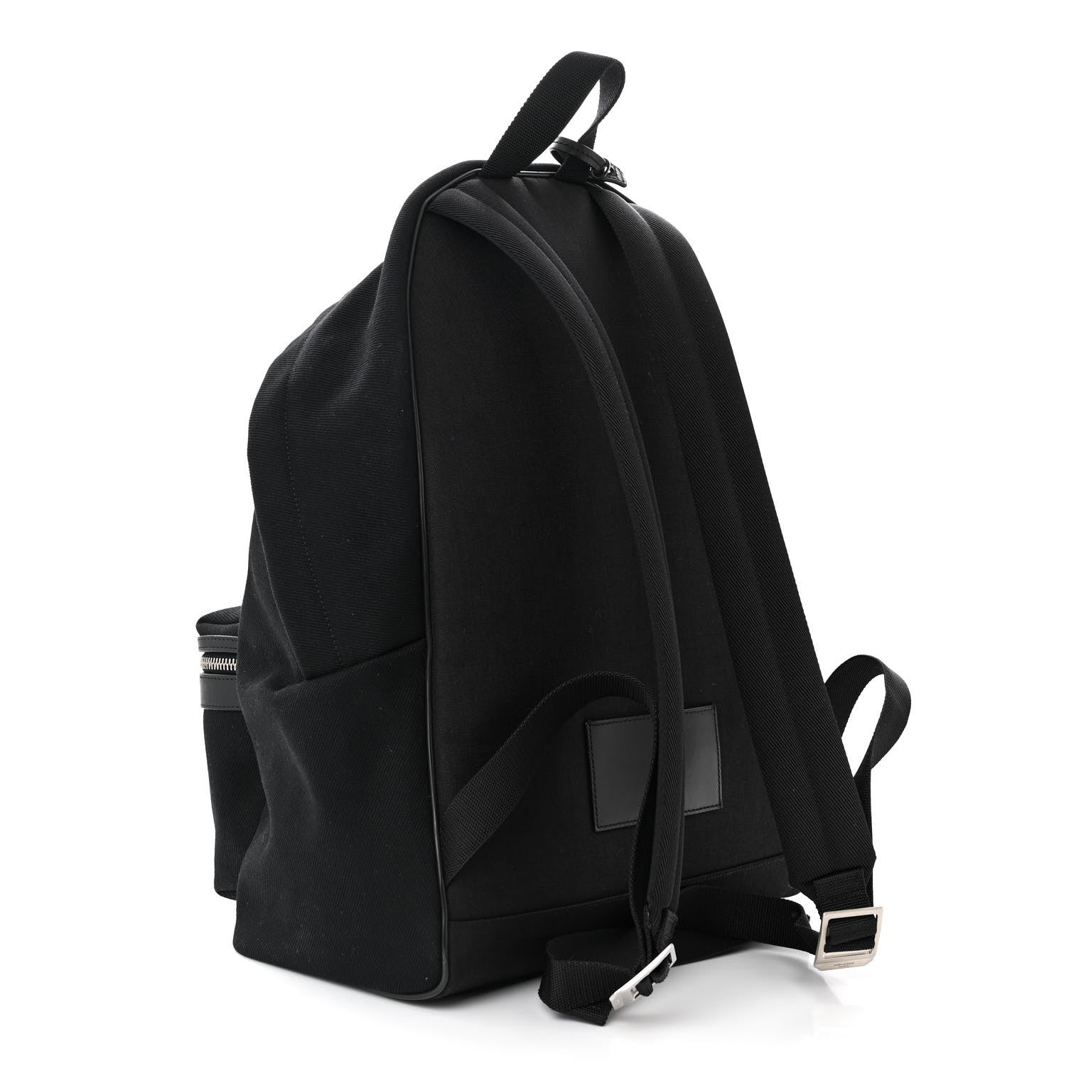 Saint Laurent Canvas Signature Embroidered City Backpack Black 3 of 10