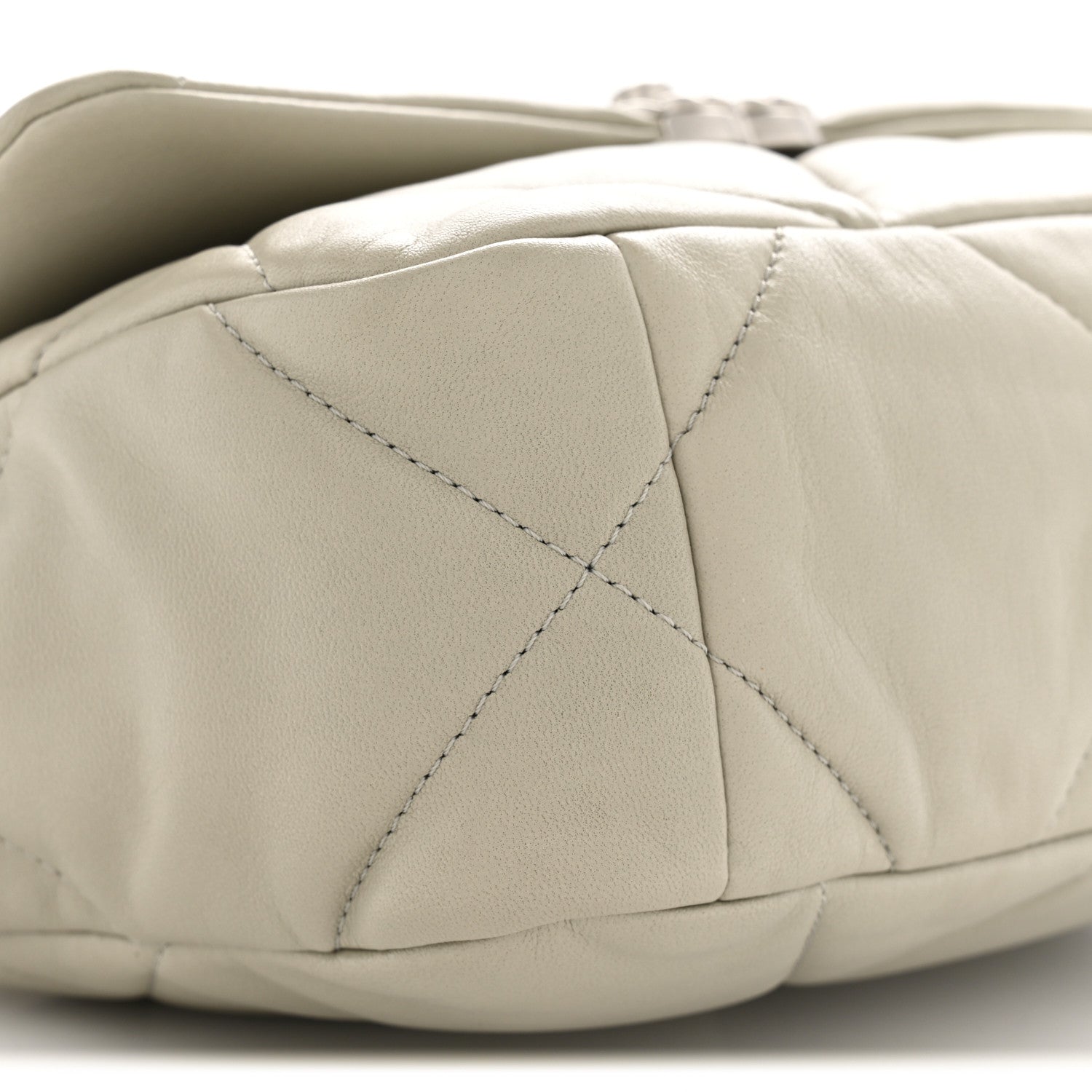 Chanel Lambskin Quilted Medium Chanel 19 Flap Light Grey 9 of 12
