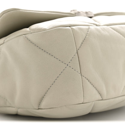 Chanel Lambskin Quilted Medium Chanel 19 Flap Light Grey 9 of 12