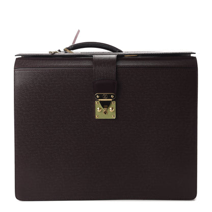 Louis Vuitton Taiga Pilot Case Oural Briefcase Acajou 1 of 10