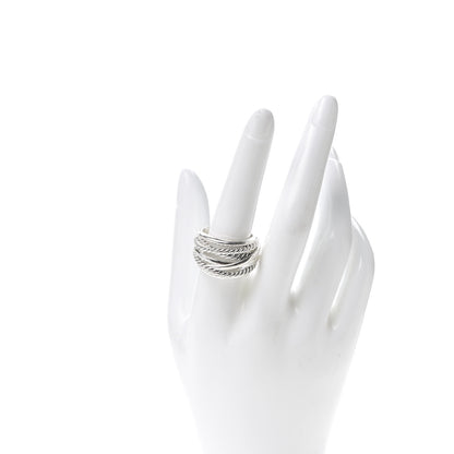 David Yurman Sterling Silver 18mm Wide Crossover Cable Ring 60 9 2 of 4