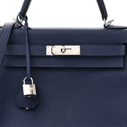 Hermes Togo Kelly Retourne 28 Bleu Saphir 8 of 11