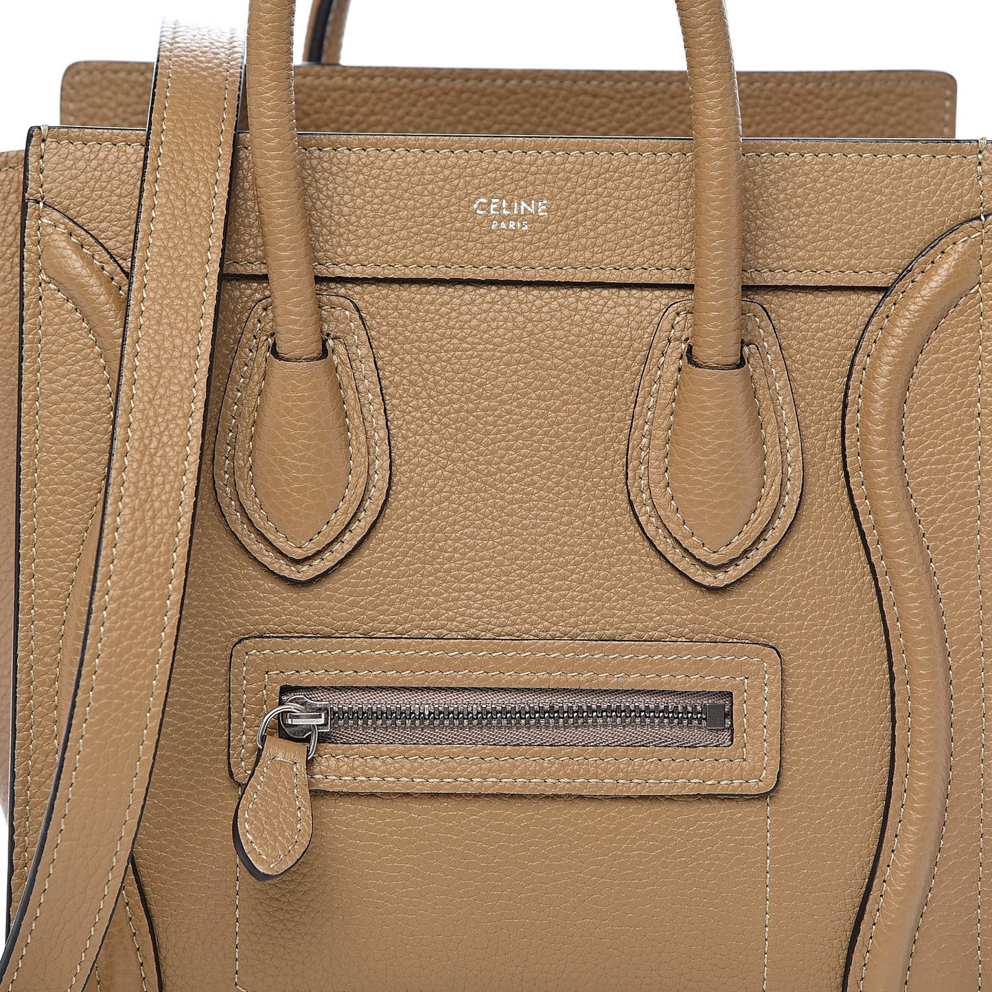 Drummed Calfskin Nano Luggage Dune
