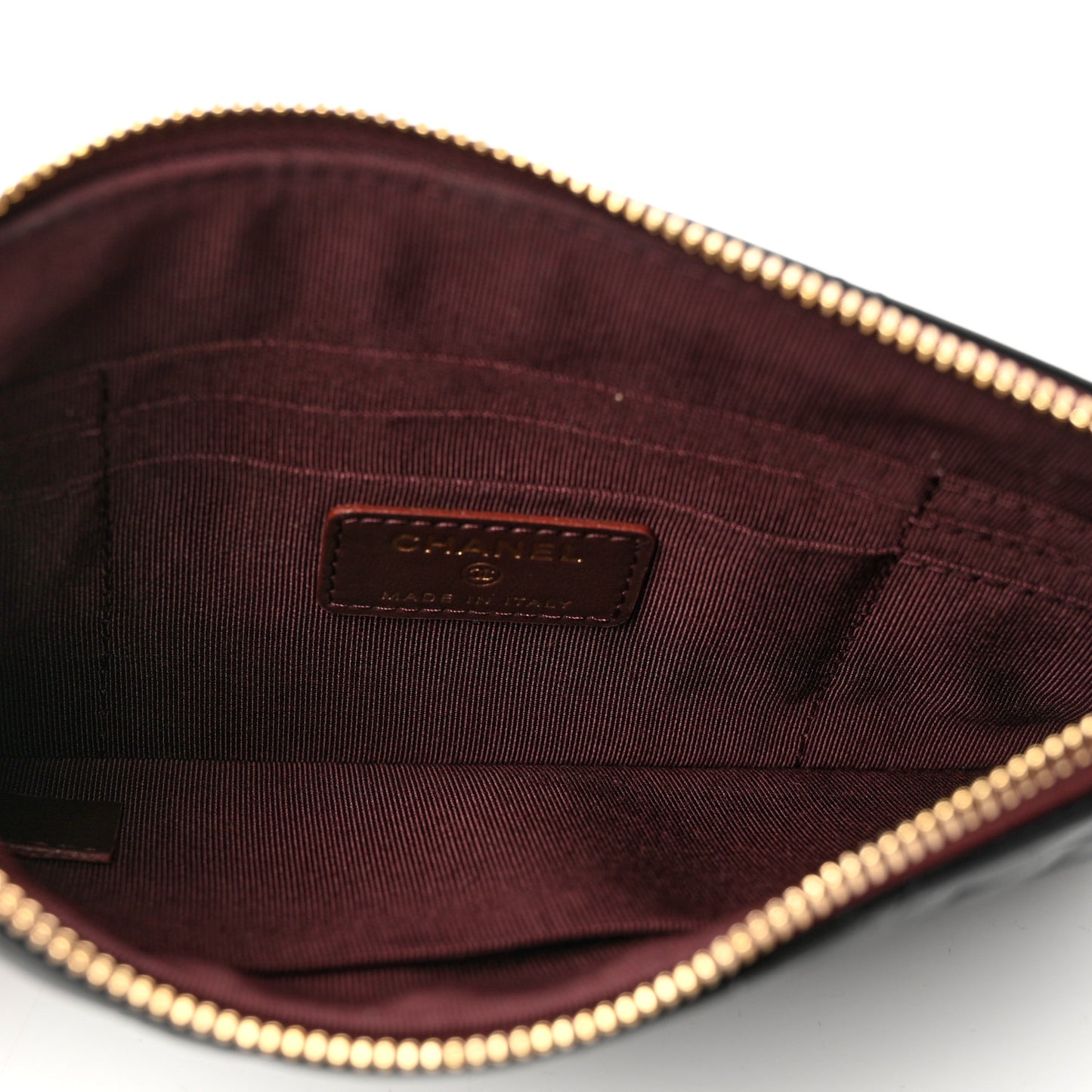 Lambskin Quilted Cosmetic Case Black