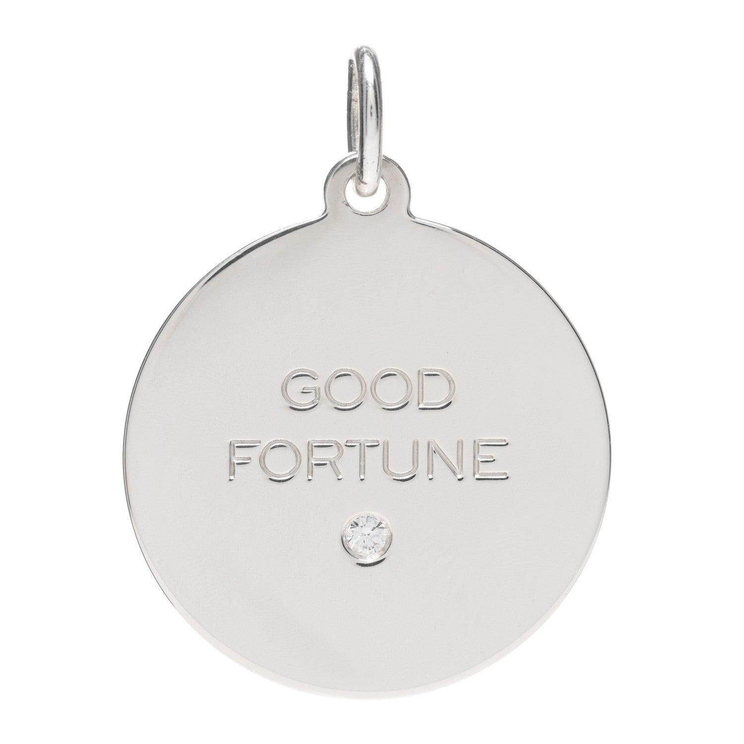 Tiffany Sterling Silver Diamond Good Fortune Tag Charm 1 of 3