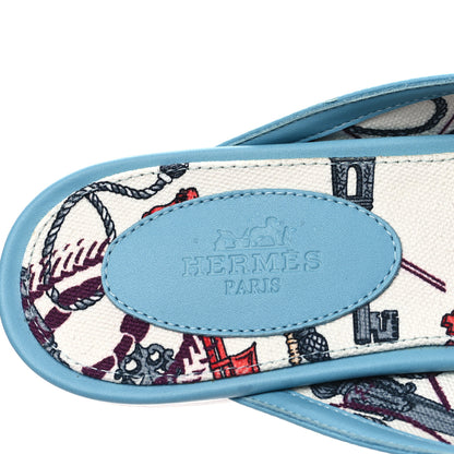 Hermes Calfskin Oz Mules 38.5 Ciel 7 of 7