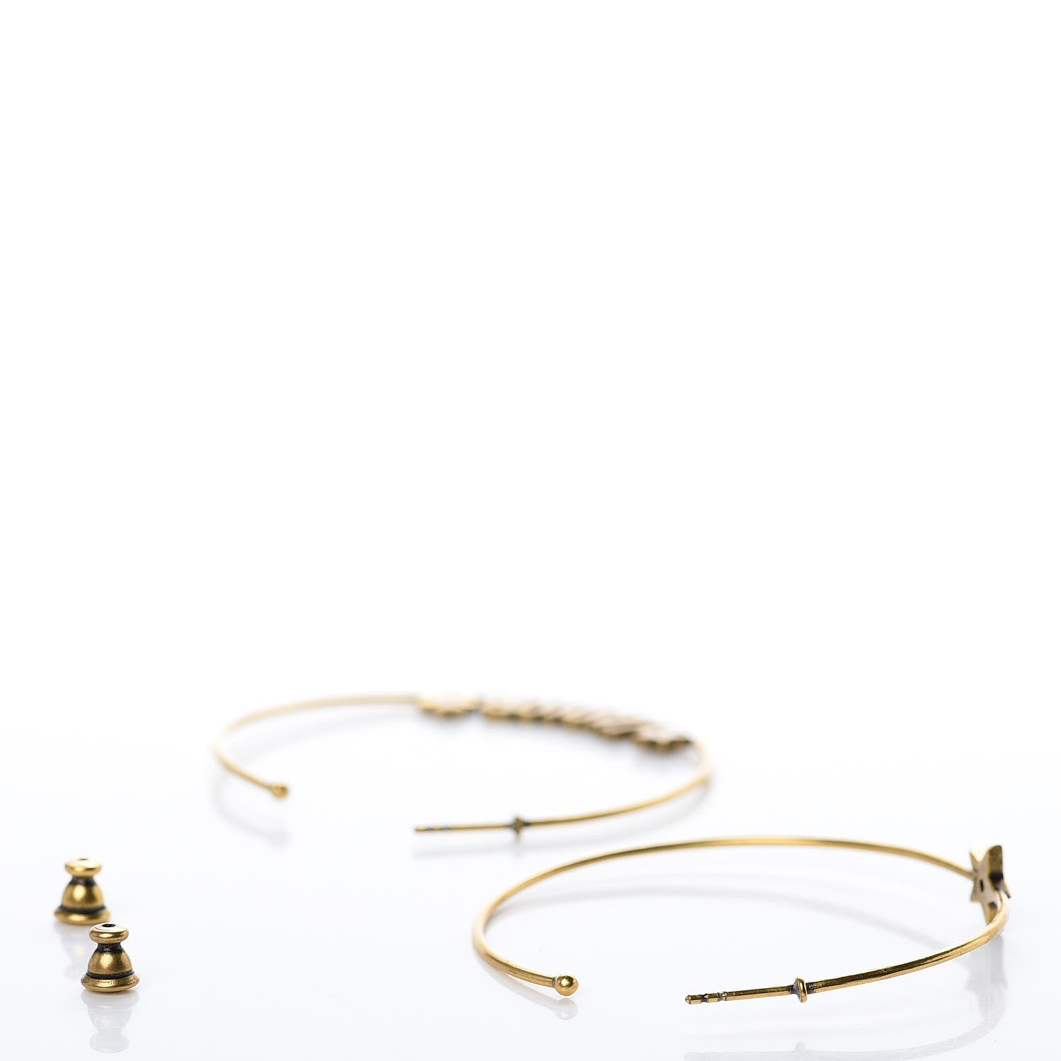 Christian Dior Metal J'Adior Hoop Earrings Aged Gold 4 of 4