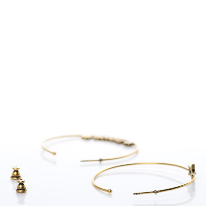 Christian Dior Metal J'Adior Hoop Earrings Aged Gold 4 of 4
