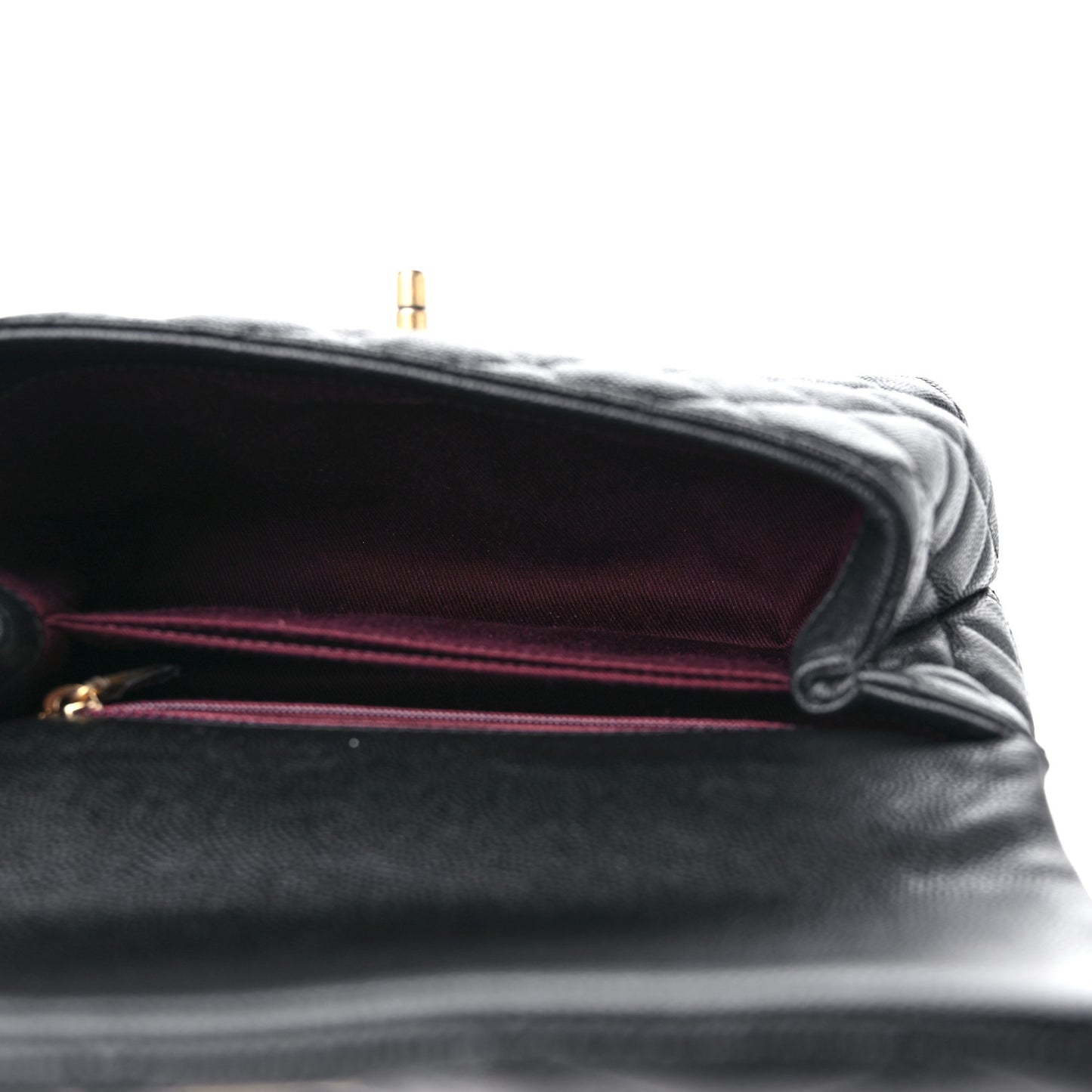 Caviar Quilted Mini Coco Handle Flap Black