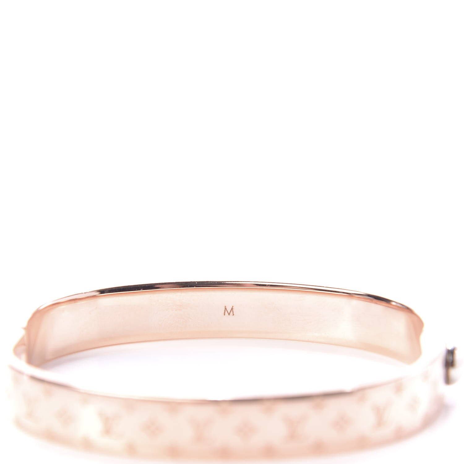 Louis Vuitton Brass Monogram Nanogram Cuff M Pink Gold 4 of 6