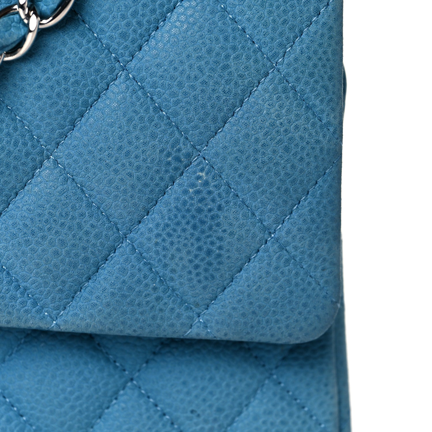 Chanel Iridescent Caviar Quilted Medium Double Flap Blue 10 of 12