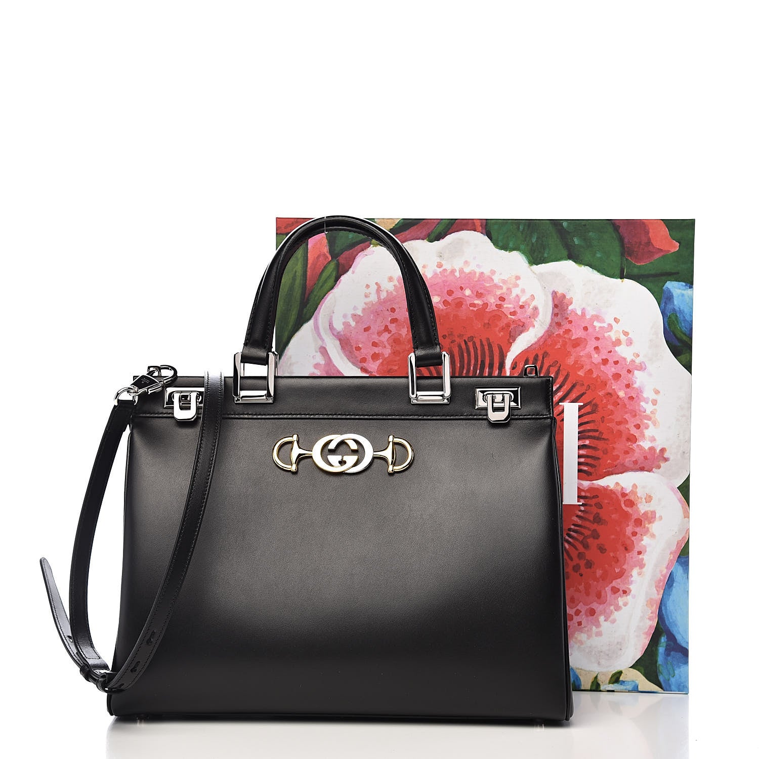 Gucci Smooth Calfskin Medium Zumi Top Handle Bag Black 12 of 12