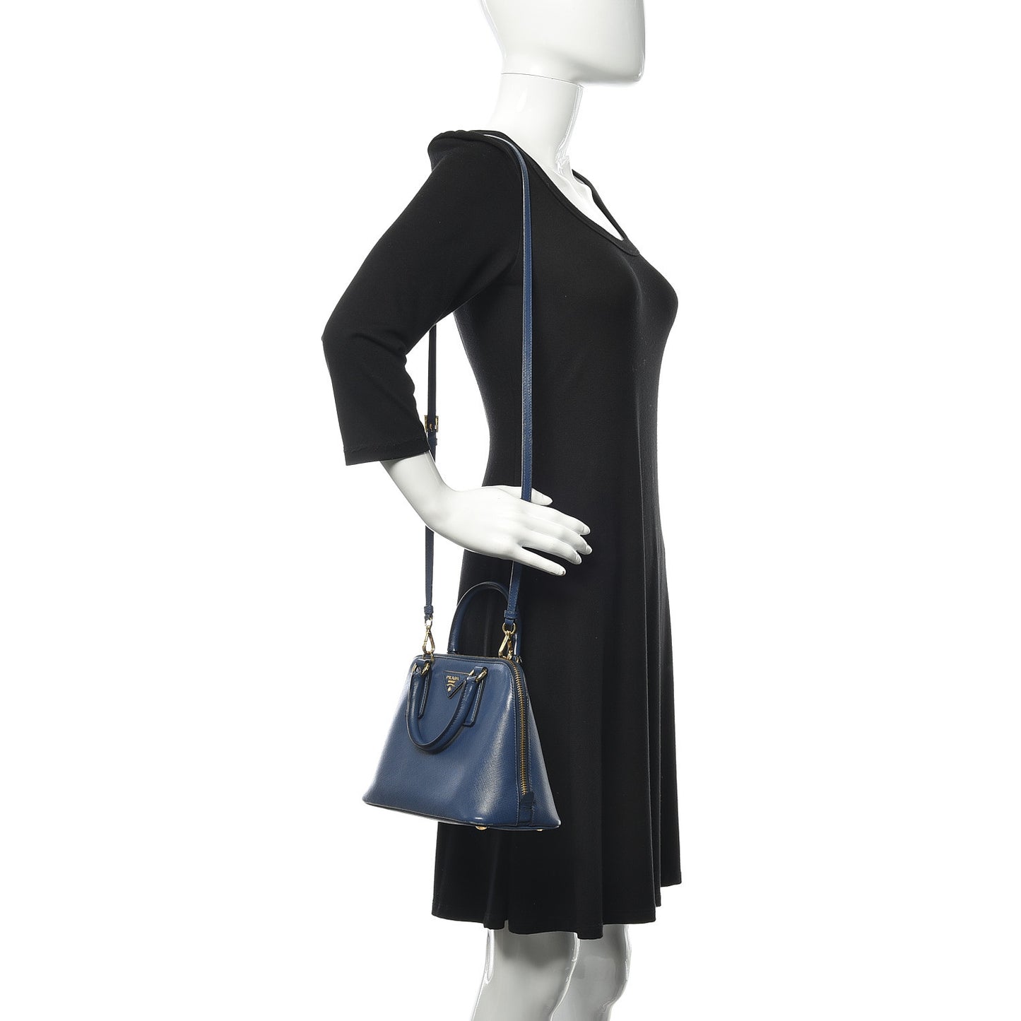 Saffiano Lux Small Promenade Tote Azzurro