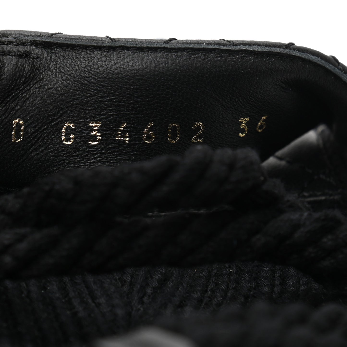 Cord Lambskin Quilted Logo Sandals 36 Black