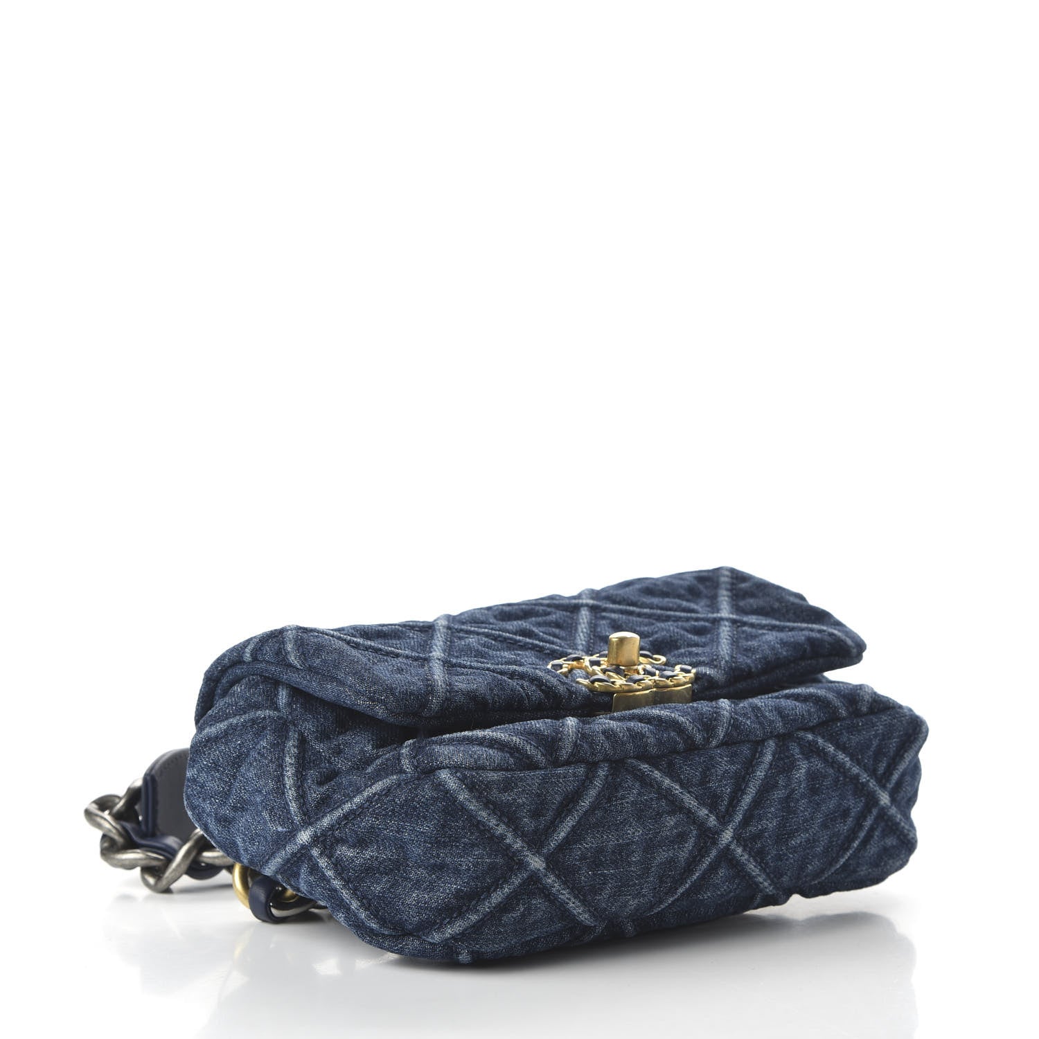 Chanel Denim Quilted Chanel 19 Belt Bag Blue 4 of 10