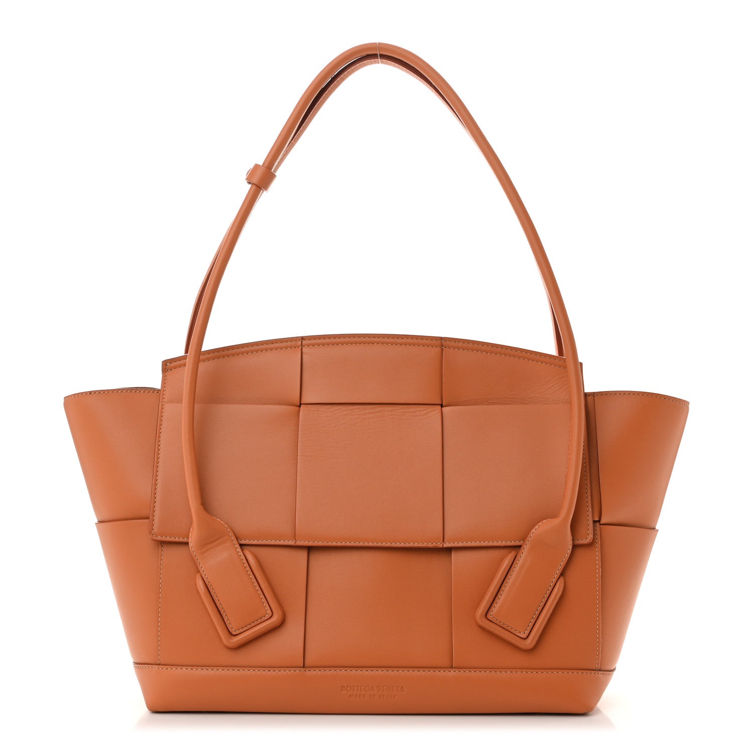 Bottega Veneta French Calfskin Maxi Intrecciato Medium Arco Caramel 1 of 11