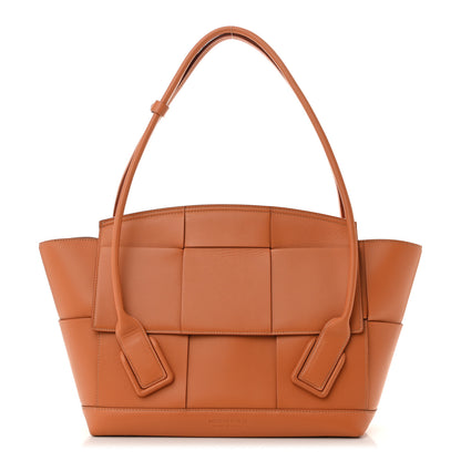 Bottega Veneta French Calfskin Maxi Intrecciato Medium Arco Caramel 1 of 11