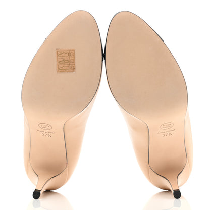 Chanel Lambskin Cap Toe Pumps 37.5 Beige Black 5 of 9