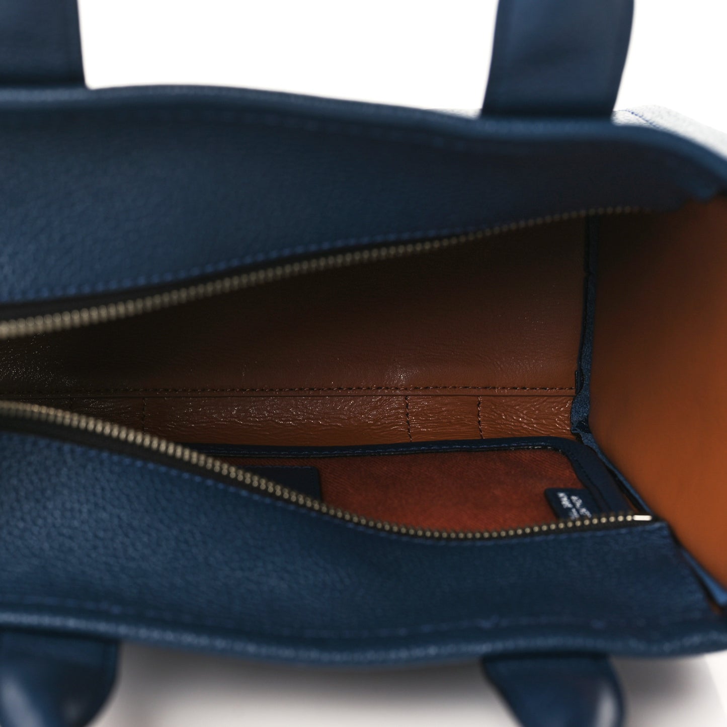 Grained Calfskin Small The Tote Bag Blue Sea