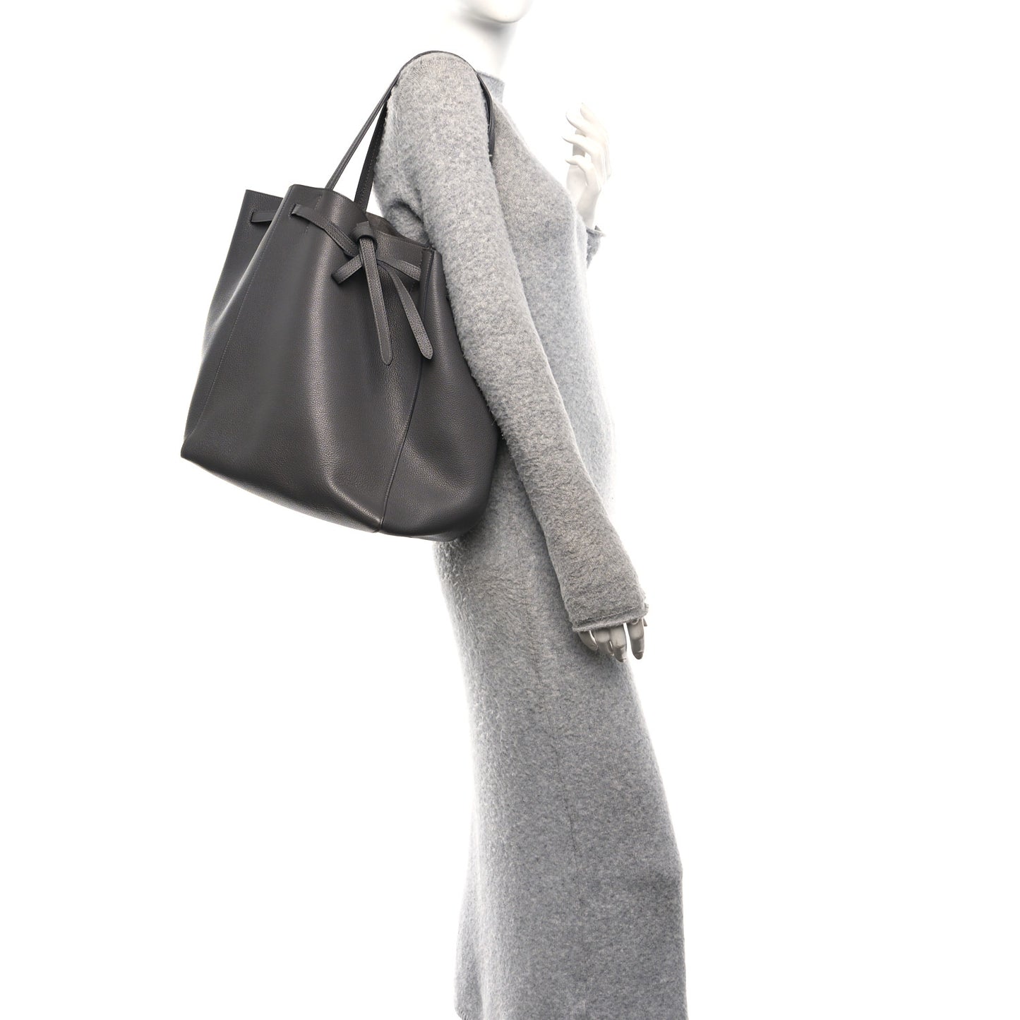 Soft Grained Calfskin Medium Belt Cabas Phantom Grey
