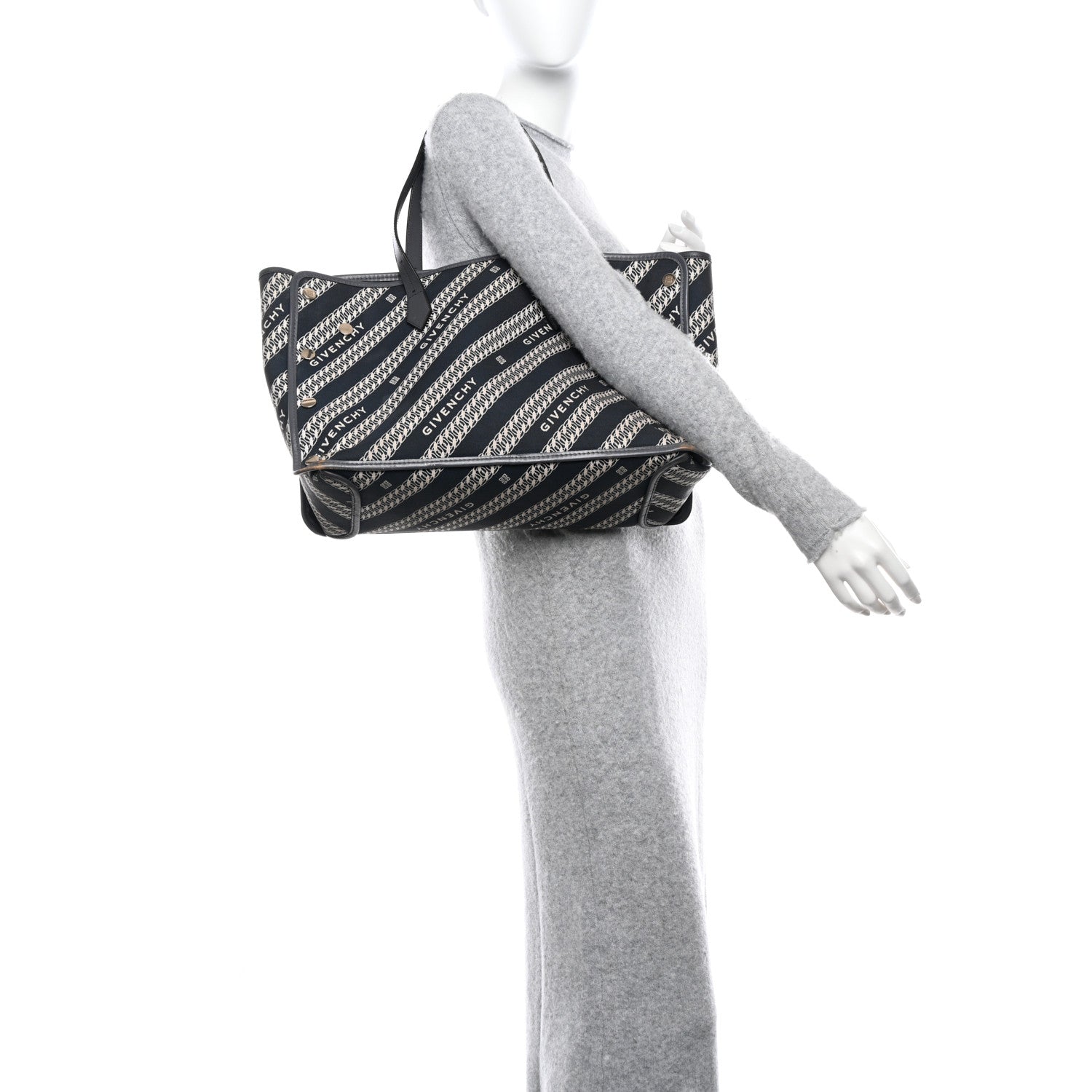 Givenchy Canvas Jacquard Medium Bond Tote Oil Blue 2 of 18
