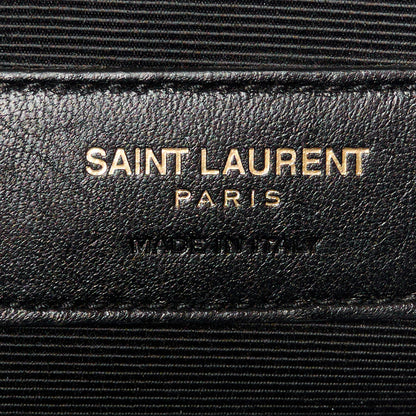 Saint Laurent Grain De Poudre Matelasse Chevron Large Monogram Satchel Lipstick Red 6 of 11