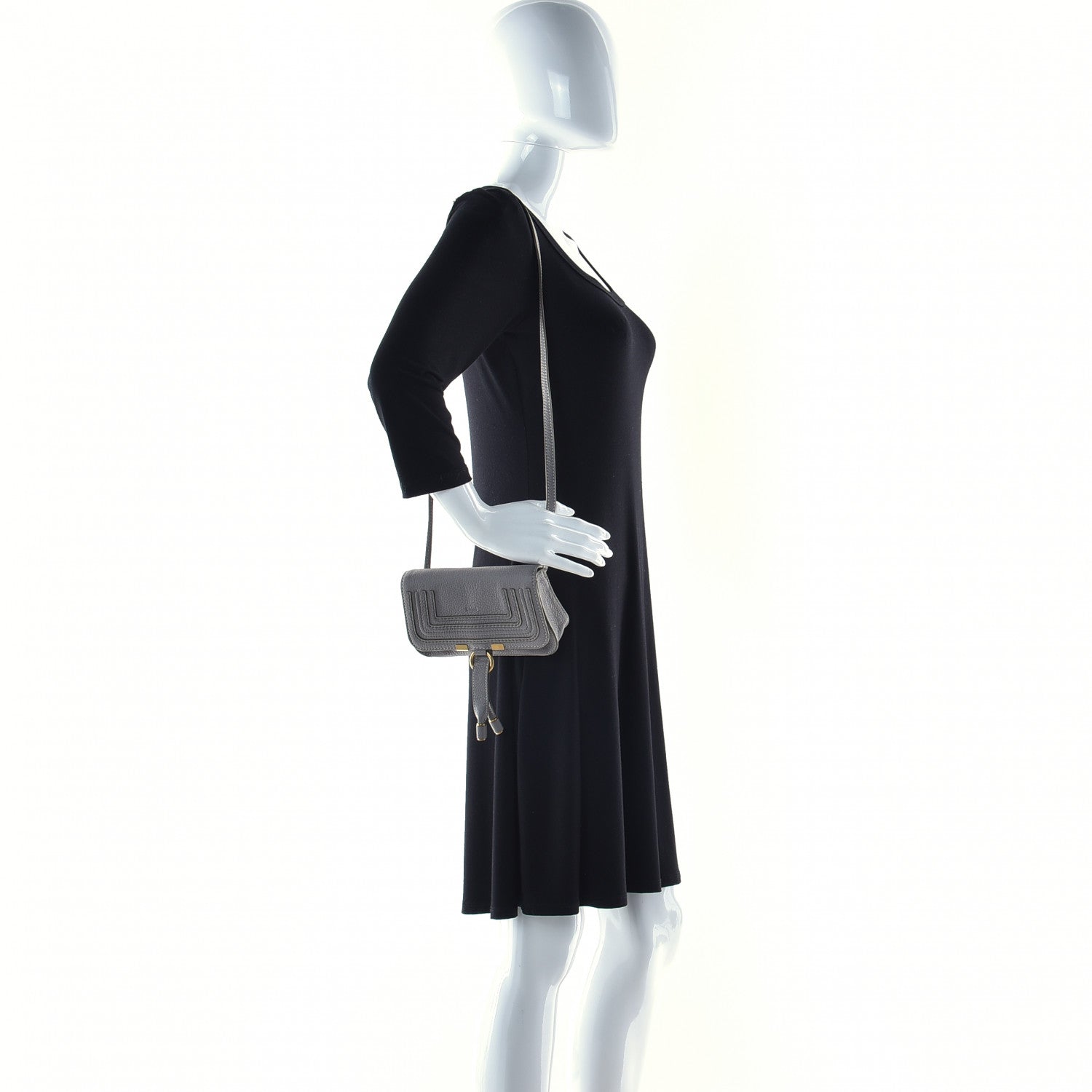Chloe Calfskin Marcie Convertible Belt Bag Cashmere Grey 3 of 14