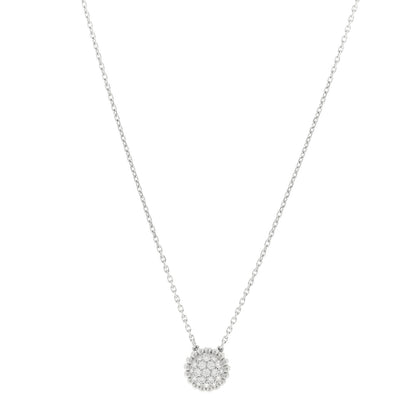 Van Cleef & Arpels 18K White Gold Diamond Perlee Pendant Necklace 1 of 4