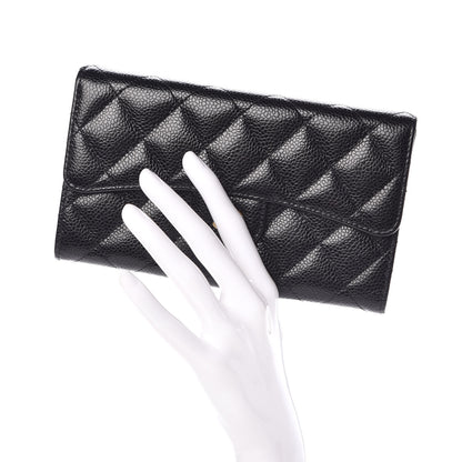 Chanel Caviar Quilted Large Flap Wallet Black 2 of 9