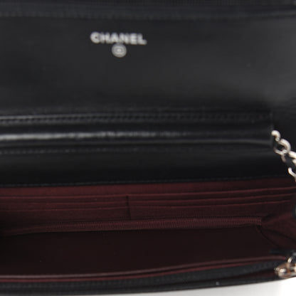 Chanel Lambskin Quilted Wallet On Chain WOC Black 5 of 10