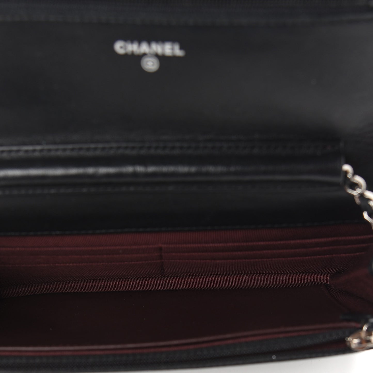 Lambskin Quilted Wallet On Chain WOC Black