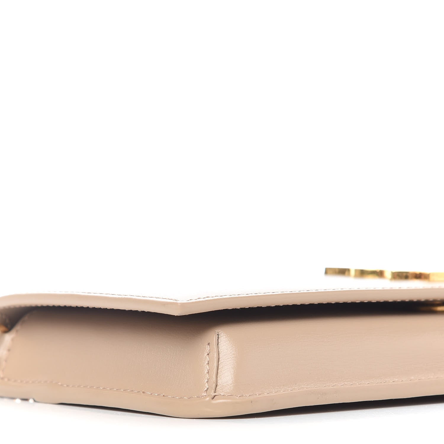 Saint Laurent Smooth Calfskin Monogram Phone Holder Crossbody Dark Beige 8 of 10