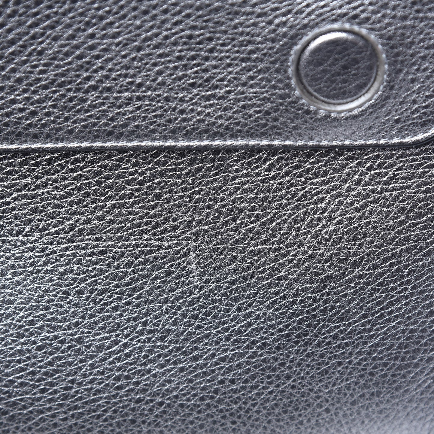 Metallic Grained Calfskin Medium Diorever Flap Silver